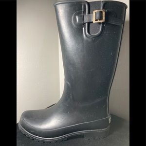 Sperry Tall Black Rain Boots Sz 9 Rubber
